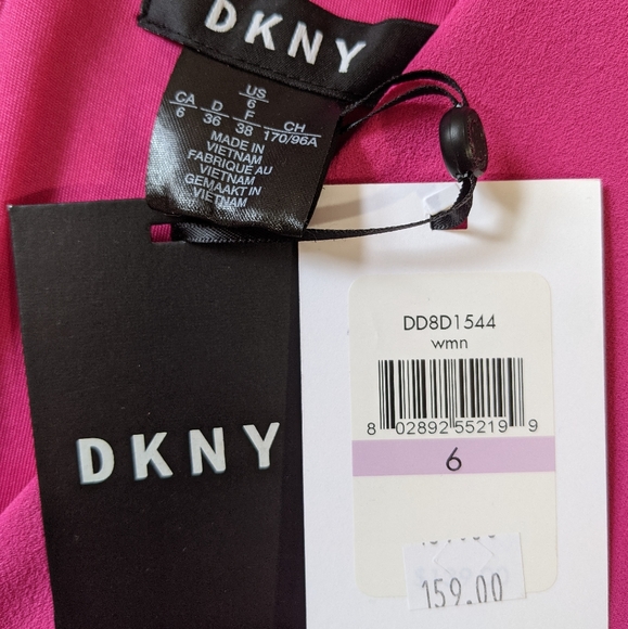 NWT DKNY Hot Pink Fitted Party Dress - Picture 7 of 7